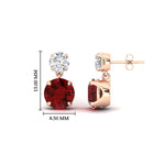 Load image into Gallery viewer, round-cut-ruby-stud-earrings-with-drop-design-in-rose-gold-fdear11550rogrudrangle3-nl-rg-hw_6c142f08-39a5-485a-abb4-4f4b2020664e.jpg?v=1769066477