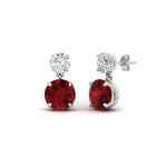 Load image into Gallery viewer, round-cut-ruby-stud-earrings-with-drop-design-in-white-gold-fdear11550rogrudrangle1-nl-wg.jpg?v=1769066477