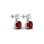 Load image into Gallery viewer, round-cut-ruby-stud-earrings-with-drop-design-in-white-gold-fdear11550rogrudrangle4-nl-wg.jpg?v=1769066477