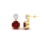 Load image into Gallery viewer, round-cut-ruby-stud-earrings-with-drop-design-in-yellow-gold-fdear11550rogrudrangle3-nl-yg.jpg?v=1769066477