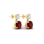 Load image into Gallery viewer, round-cut-ruby-stud-earrings-with-drop-design-in-yellow-gold-fdear11550rogrudrangle4-nl-yg.jpg?v=1769066477