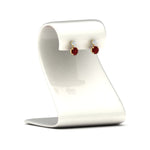 Load image into Gallery viewer, round-cut-ruby-stud-earrings-with-drop-design-in-yellow-gold-fdear11550rogrudrstand-nl-yg.jpg?v=1769066477