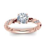 Load image into Gallery viewer, round-cut-ruby-twisted-vine-engagement-ring-in-rose-gold-FD9127RORGRUDRANGLE5-NL-RG