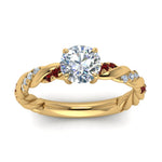 Load image into Gallery viewer, round-cut-ruby-twisted-vine-engagement-ring-in-yellow-gold-FD9127RORGRUDRANGLE5-NL-YG