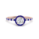 Load image into Gallery viewer, round-cut-sapphire-halo-petite-engagement-ring-in-rose-gold-FD8523RORGSABLANGLE3-NL-RG
