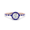 Load image into Gallery viewer, round-cut-sapphire-halo-petite-engagement-ring-in-rose-gold-FD8523RORGSABLANGLE3-NL-RG