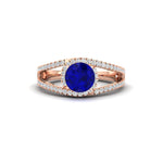 Load image into Gallery viewer, round-cut-sapphire-halo-swirl-split-diamond-engagement-ring-in-rose-gold-FD11180RORGSABL-NL-RG-GS.jpg
