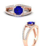 Load image into Gallery viewer, round-cut-sapphire-halo-swirl-split-diamond-engagement-ring-in-rose-gold-FD11180RORGSABL-NL-RG-GS.jpg
