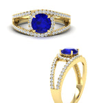 Load image into Gallery viewer, round-cut-sapphire-halo-swirl-split-diamond-engagement-ring-in-yellow-gold-FD11180RORGSABL-NL-YG-GS.jpg
