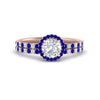 Load image into Gallery viewer, round-cut-sapphire-halo-wedding-ring-set-in-rose-gold-FD8523ROGSABL-NL-RG