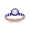 Load image into Gallery viewer, round-cut-sapphire-halo-wedding-ring-set-in-rose-gold-FD8523ROGSABL-NL-RG