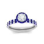Load image into Gallery viewer, round-cut-sapphire-halo-wedding-ring-set-in-white-gold-FD8523ROGSABL-NL-WG
