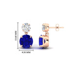 Load image into Gallery viewer, round-cut-sapphire-stud-earrings-with-drop-design-in-rose-gold-fdear11550rogsablangle3-nl-rg-hw_4333b183-0985-46df-9ba7-e00a7f67db15.jpg?v=1769066477