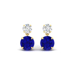 Load image into Gallery viewer, round-cut-sapphire-stud-earrings-with-drop-design-in-yellow-gold-fdear11550rogsablangle2-nl-yg.jpg?v=1769066477