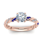 Load image into Gallery viewer, round-cut-sapphire-twisted-vine-engagement-ring-in-rose-gold-FD9127RORGSABLANGLE5-NL-RG