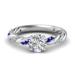 Load image into Gallery viewer, round-cut-sapphire-twisted-vine-engagement-ring-in-white-gold-FD9127RORGSABL-NL-WG
