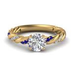 Load image into Gallery viewer, round-cut-sapphire-twisted-vine-engagement-ring-in-yellow-gold-FD9127RORGSABL-NL-YG