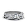 Load image into Gallery viewer, round-cut-simple-diamond-twisted-vine-bridal-ring-sets-in-14K-white-gold-FD8233RO-NL-WG
