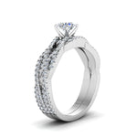 Load image into Gallery viewer, round-cut-simple-diamond-twisted-vine-bridal-ring-sets-in-14K-white-gold-FD8233RO-NL-WG
