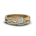Thumbnail 1 - round-cut-simple-diamond-twisted-vine-bridal-ring-sets-in-14K-yellow-gold-FD8233RO-NL-YG