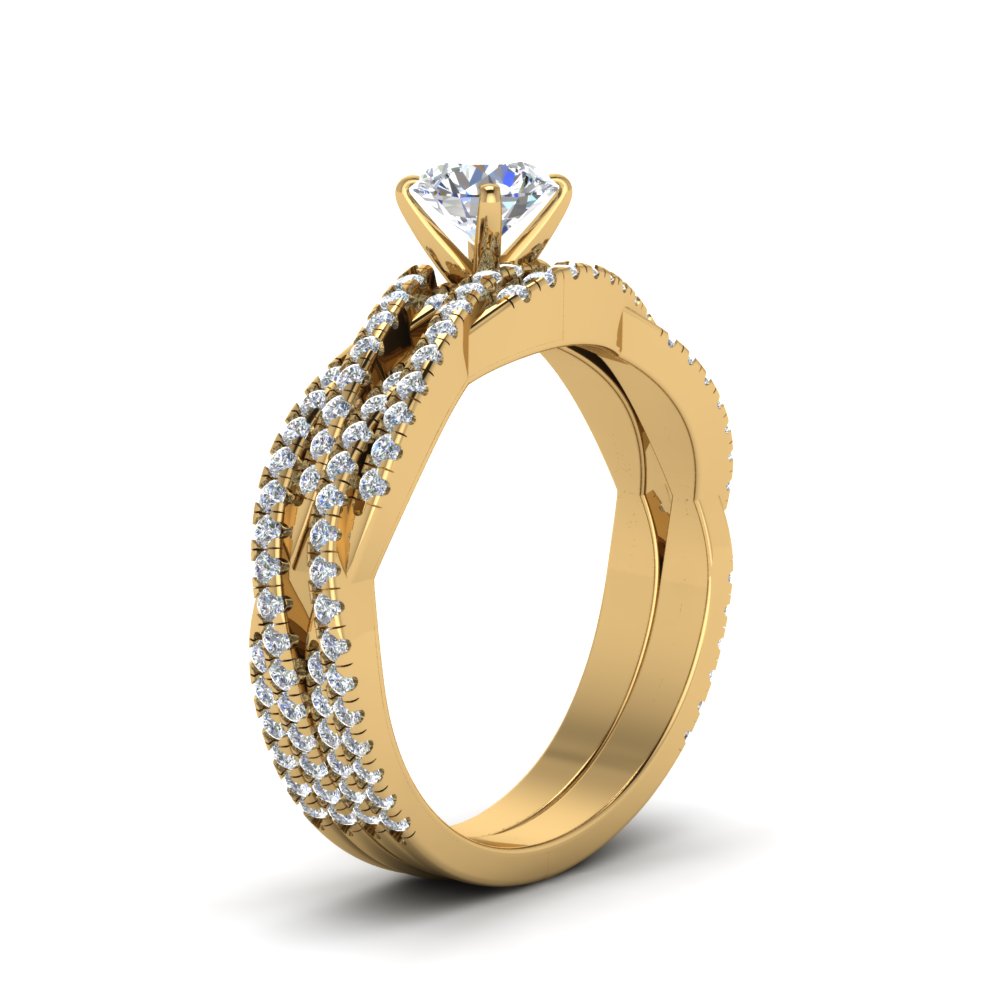 round-cut-simple-diamond-twisted-vine-bridal-ring-sets-in-14K-yellow-gold-FD8233RO-NL-YG