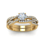Load image into Gallery viewer, round-cut-simple-diamond-twisted-vine-bridal-ring-sets-in-14K-yellow-gold-FD8233RO-NL-YG
