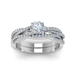 Load image into Gallery viewer, round-cut-simple-diamond-twisted-vine-bridal-ring-sets-in-950-Platinum-FD8233RO-NL-WG

