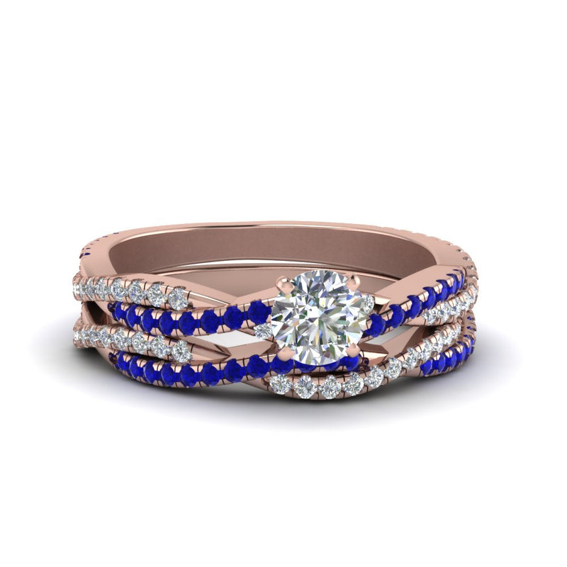 round-cut-simple-diamond-twisted-vine-bridal-ring-sets-with-blue-sapphire-in-14K-rose-gold-FD8233ROGSABL-NL-RG