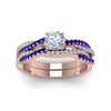 Load image into Gallery viewer, round-cut-simple-diamond-twisted-vine-bridal-ring-sets-with-blue-sapphire-in-14K-rose-gold-FD8233ROGSABL-NL-RG