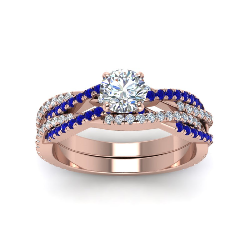 round-cut-simple-diamond-twisted-vine-bridal-ring-sets-with-blue-sapphire-in-14K-rose-gold-FD8233ROGSABL-NL-RG
