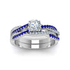 Load image into Gallery viewer, round-cut-simple-diamond-twisted-vine-bridal-ring-sets-with-blue-sapphire-in-950-Platinum-FD8233ROGSABL-NL-WG