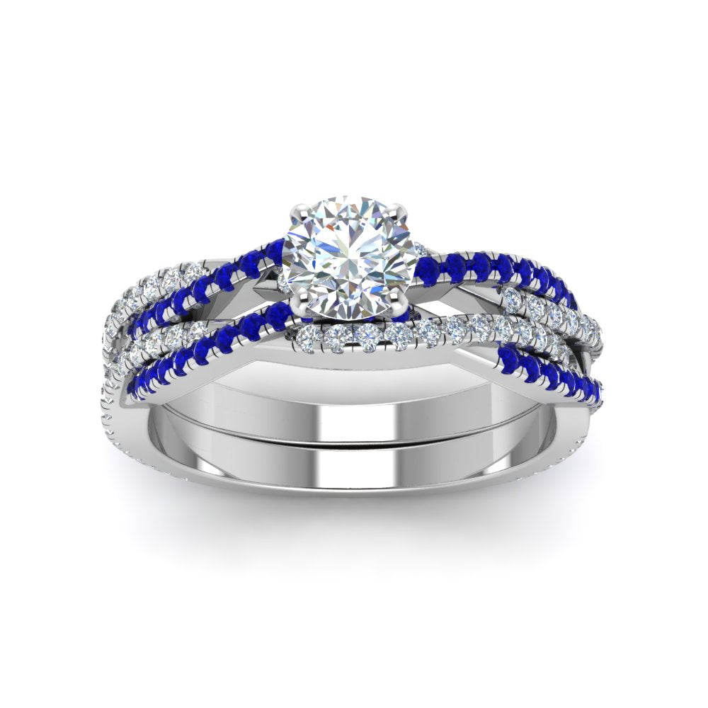 round-cut-simple-diamond-twisted-vine-bridal-ring-sets-with-blue-sapphire-in-950-Platinum-FD8233ROGSABL-NL-WG