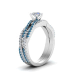 Load image into Gallery viewer, round-cut-simple-diamond-twisted-vine-bridal-ring-sets-with-ice-blue-topaz-in-14K-white-gold-FD8233ROGICBLTO-NL-WG
