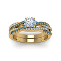 Thumbnail 24 - round-cut-simple-diamond-twisted-vine-bridal-ring-sets-with-ice-blue-topaz-in-14K-yellow-gold-FD8233ROGICBLTO-NL-YG