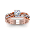 Thumbnail 39 - round-cut-simple-diamond-twisted-vine-bridal-ring-sets-with-orange-sapphire-in-14K-rose-gold-FD8233ROGSAOR-NL-RG