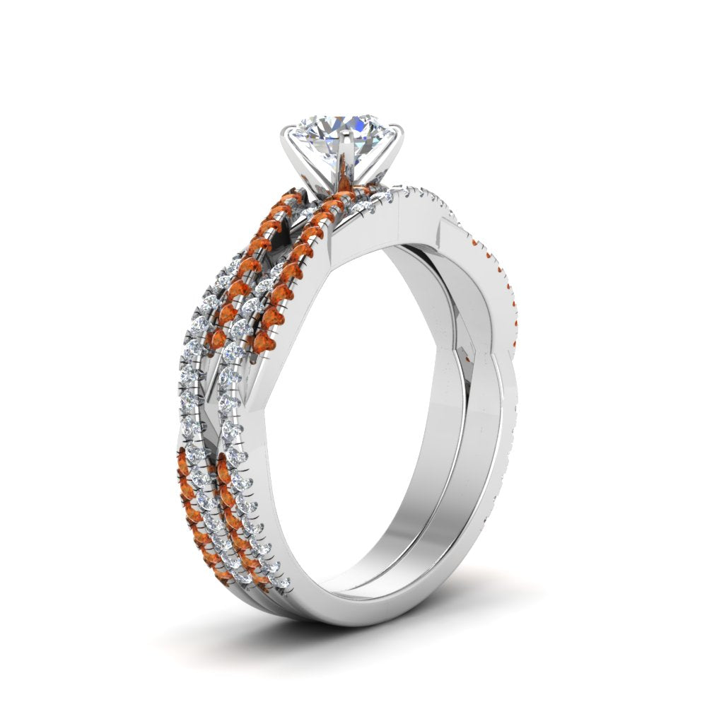 round-cut-simple-diamond-twisted-vine-bridal-ring-sets-with-orange-sapphire-in-950-Platinum-FD8233ROGSAOR-NL-WG