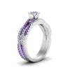 Load image into Gallery viewer, round-cut-simple-diamond-twisted-vine-bridal-ring-sets-with-violac-topaz-in-950-Platinum-FD8233ROGVITO-NL-WG