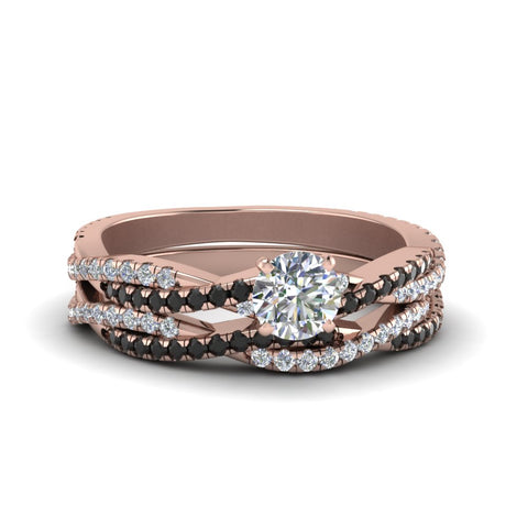 round-cut-simple-twisted-vine-bridal-ring-sets-with-black-diamond-in-14K-rose-gold-FD8233ROGBLACK-NL-RG