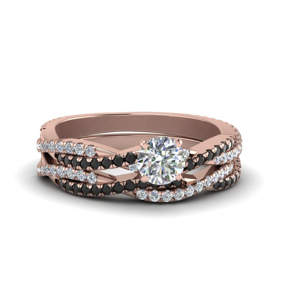 round-cut-simple-twisted-vine-bridal-ring-sets-with-black-diamond-in-14K-rose-gold-FD8233ROGBLACK-NL-RG