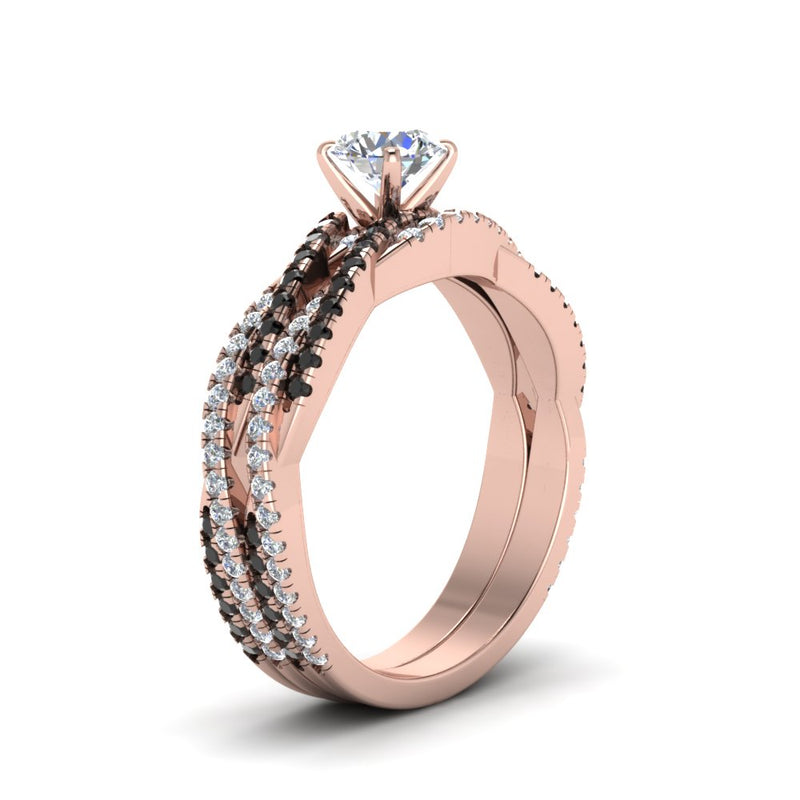 round-cut-simple-twisted-vine-bridal-ring-sets-with-black-diamond-in-14K-rose-gold-FD8233ROGBLACK-NL-RG