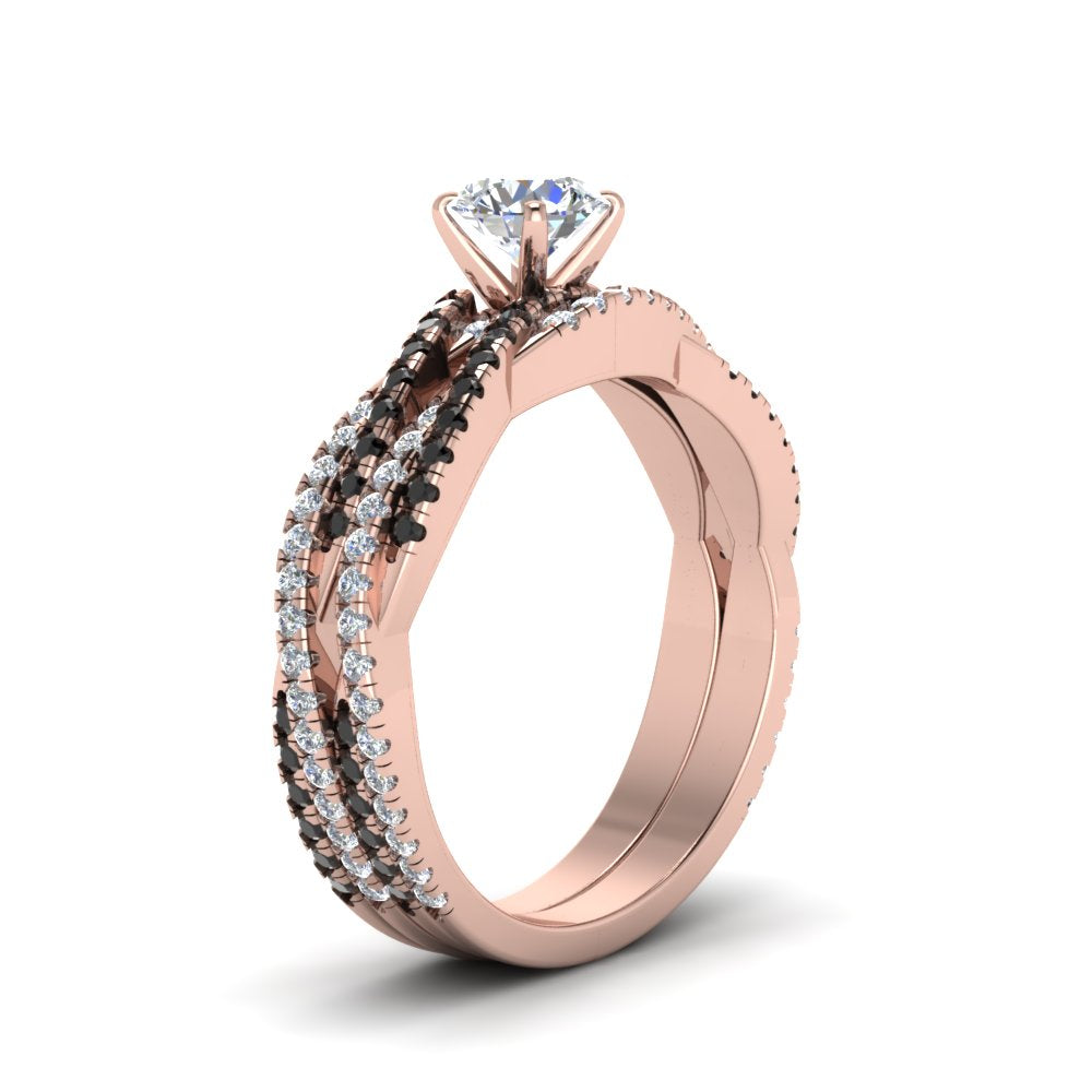 round-cut-simple-twisted-vine-bridal-ring-sets-with-black-diamond-in-14K-rose-gold-FD8233ROGBLACK-NL-RG