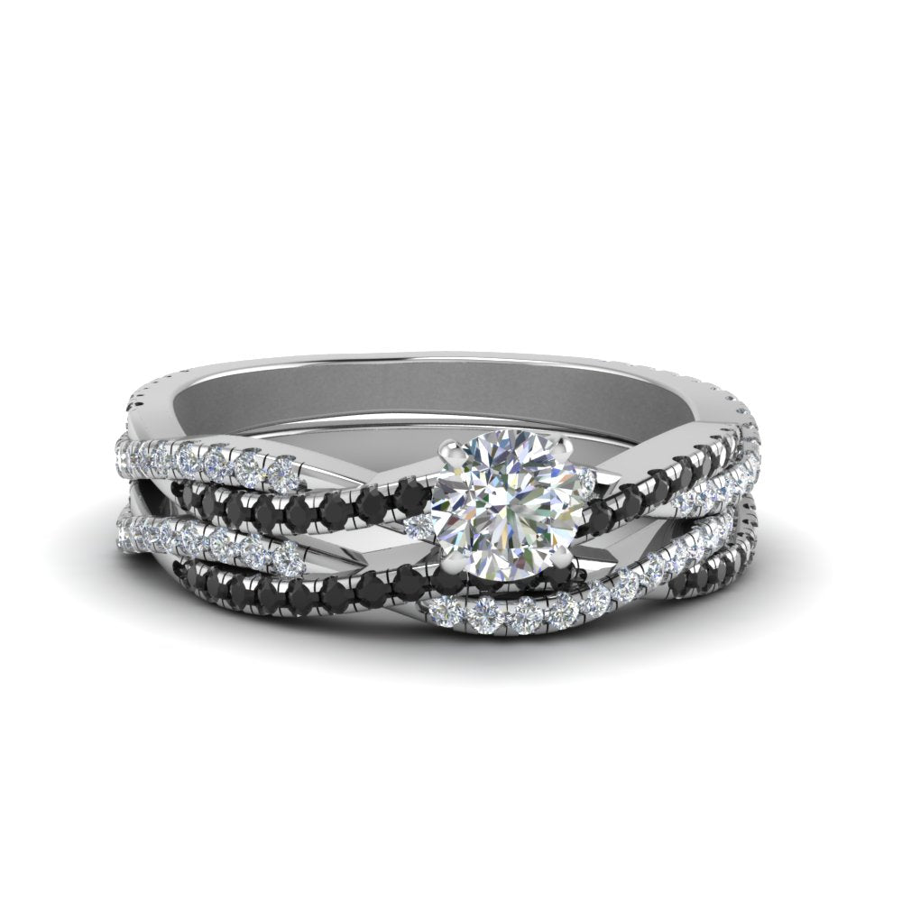 round-cut-simple-twisted-vine-bridal-ring-sets-with-black-diamond-in-14K-white-gold-FD8233ROGBLACK-NL-WG