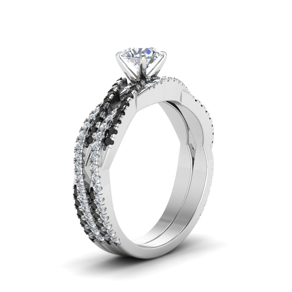 round-cut-simple-twisted-vine-bridal-ring-sets-with-black-diamond-in-14K-white-gold-FD8233ROGBLACK-NL-WG