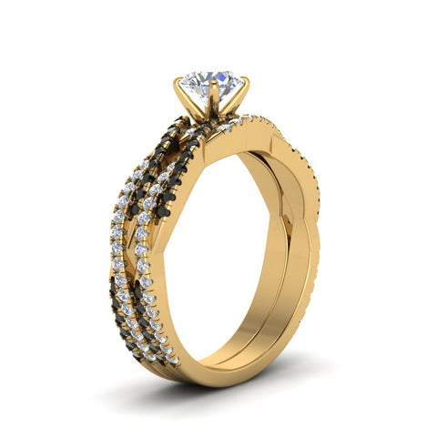round-cut-simple-twisted-vine-bridal-ring-sets-with-black-diamond-in-14K-yellow-gold-FD8233ROGBLACK-NL-YG