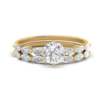 Load image into Gallery viewer, round-cut-single-prong-marquise-diamond-engagement-ring-and-band-in-FD9939RO-NL-YG
