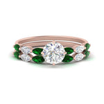 Load image into Gallery viewer, round-cut-single-prong-marquise-emerald-engagement-ring-and-band-in-FD9939ROGEMGR-NL-RG
