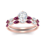 Load image into Gallery viewer, round-cut-single-prong-marquise-pink-sapphire-engagement-ring-and-band-in-FD9939ROGSADRPI-NL-RG
