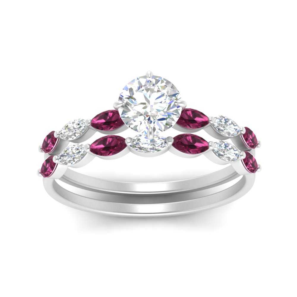 round-cut-single-prong-marquise-pink-sapphire-engagement-ring-and-band-in-FD9939ROGSADRPI-NL-WG