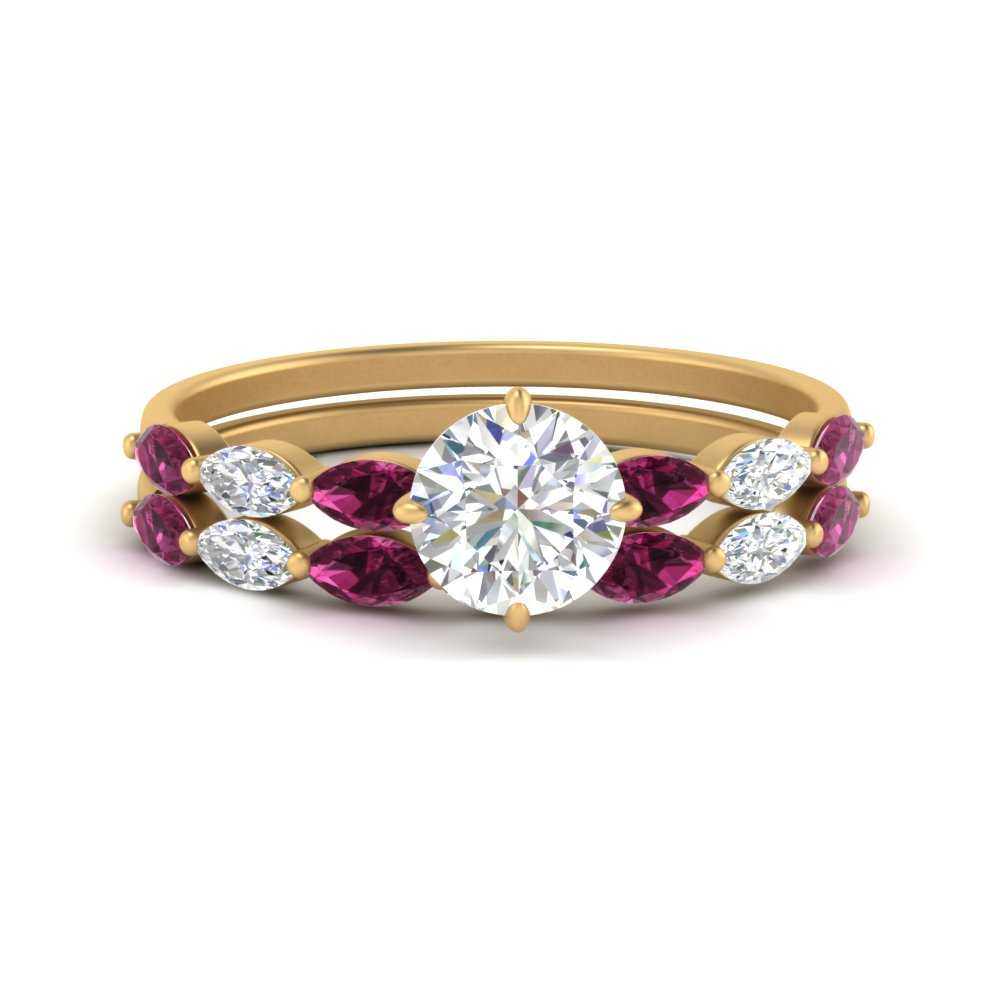 round-cut-single-prong-marquise-pink-sapphire-engagement-ring-and-band-in-FD9939ROGSADRPI-NL-YG