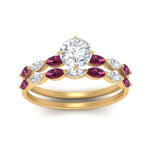 Load image into Gallery viewer, round-cut-single-prong-marquise-pink-sapphire-engagement-ring-and-band-in-FD9939ROGSADRPI-NL-YG
